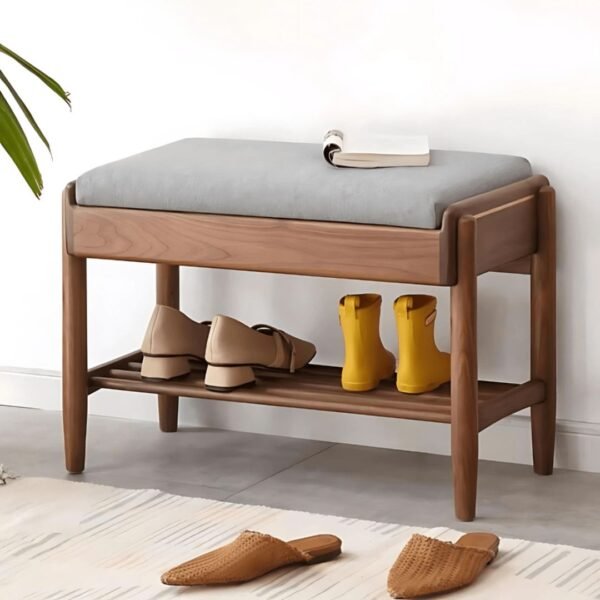 Weka Solid Wood Upholstered Shoe Bench - Image 1