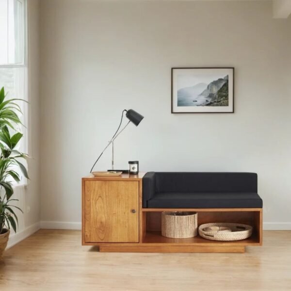 Woka Solid Wood Upholstered Shoe Bench - Image 7