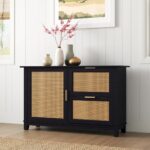 Jemi Solid Wood Black Sideboard