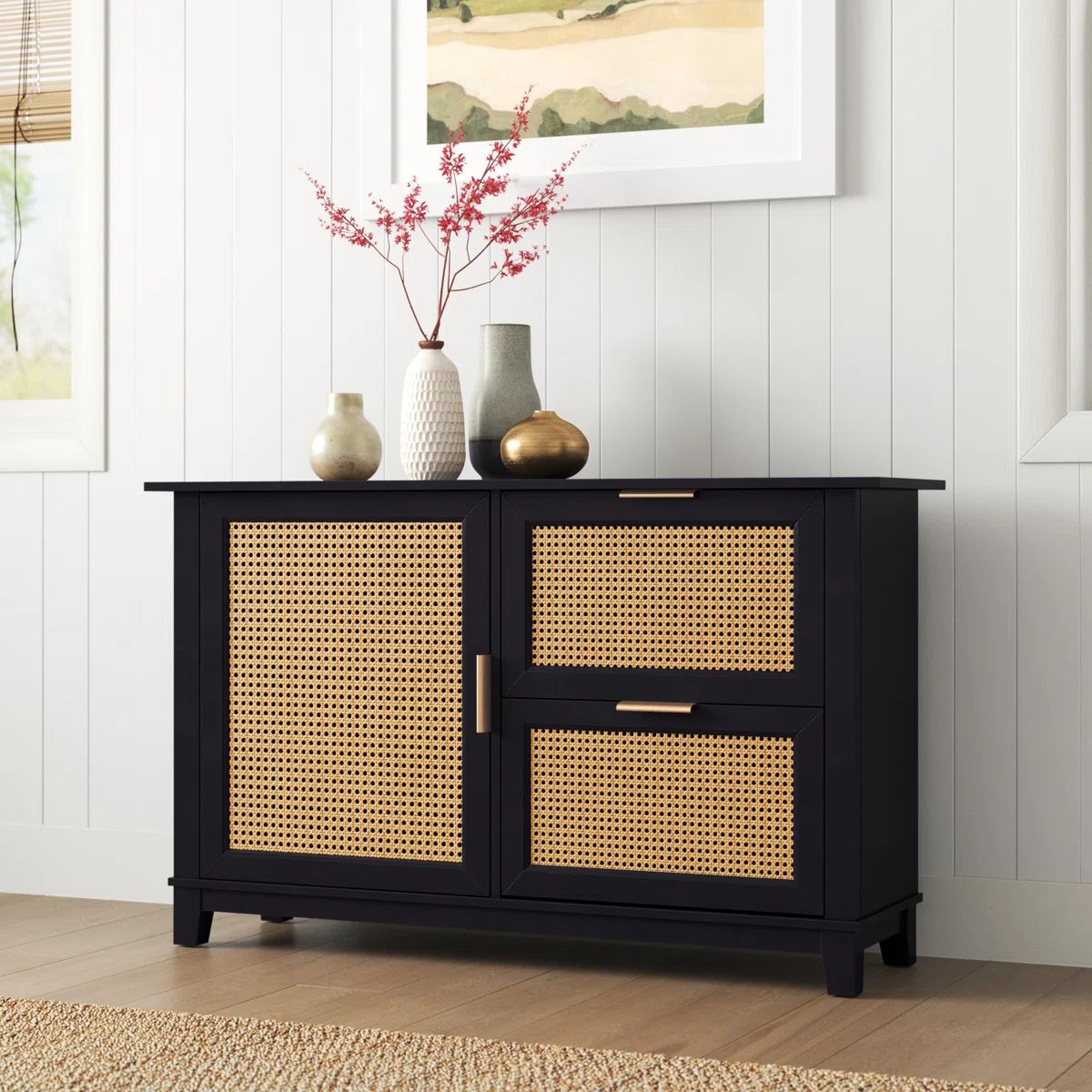 1 Jemi Solid Wood Black Sideboard - Image 1