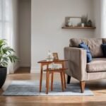 Teka Solid Wood Triangular Side Tables Set of 2