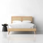 Vintage Solid Wood Rattan King & Queen Size Bed