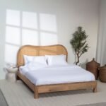 Bern Solid Wood Rattan Bed