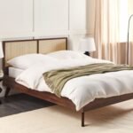 Kiro Solid Wood Rattan Modern Frame Bed