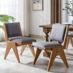 Mid Century Modern Solid Wood Dining Chair Set of 2