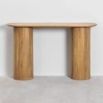 Fluted Wooden Mid Century Console Table - Image 3