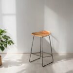 Fila Classic Solid Wood Metal Bar Stool - Image 2