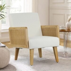 Pina Solid Wood Rattan Lounge Chair
