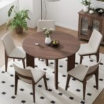 Geto Solid Wood Round 4-Seater Dining Table - Image 3