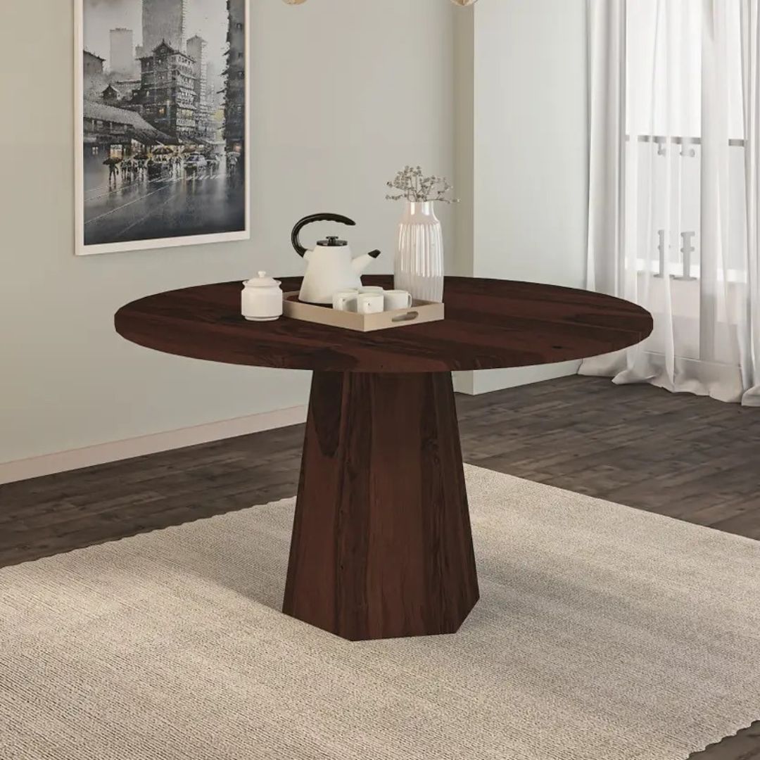 1 Dia Solid Wood Round Diamond Dining Table - Image 1
