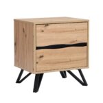 Bodo Solid Wood 2-Drawer Bedside Table - Image 3