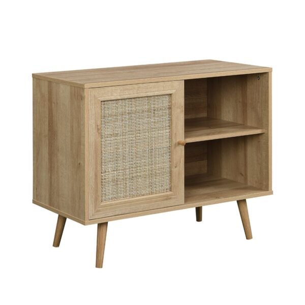 Classic Solid Wood Rattan 1-Door Cabinet - Image 5