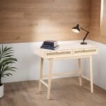 Rala Solid Wood Rattan Study Table - Image 2