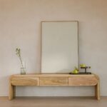 Bida Solid Wood TV Stand with 3 Drawers