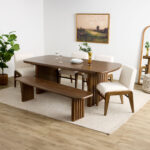Aena Mid-Century Solid Wood Dining Table