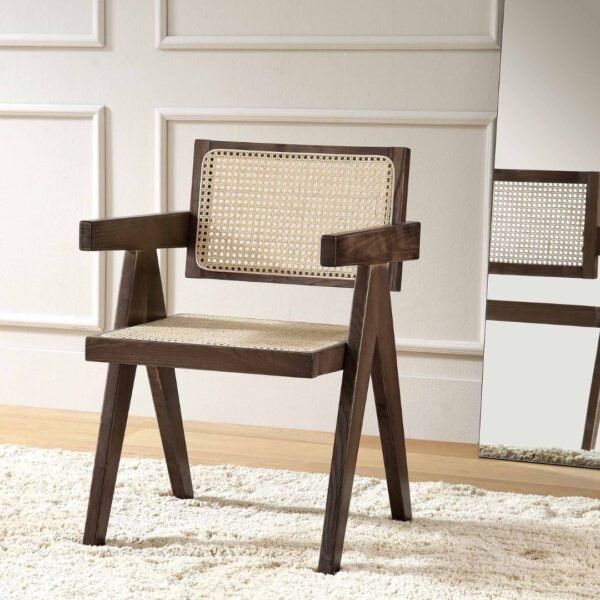 Buco Cane Rattan Solid Wood Dining Chair - Image 1