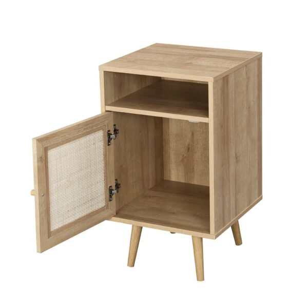 Classic Rattan 1-Door Bedside Table - Image 4