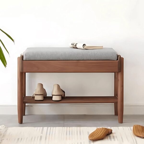 Weka Solid Wood Upholstered Shoe Bench - Image 2