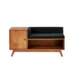 Woka Solid Wood Upholstered Shoe Bench - Image 3