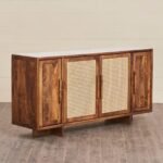 Vale Solid Wood Rattan Sideboard - Image 2