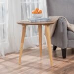 Guitar Pick Shaped Solid Wood Side Table