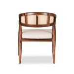 Kana Solid Wood Rattan Cane Dining Chair with Cushion - Image 4