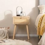 Dasa Solid Wood and Rattan Bedside Table - Image 2