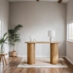 Fluted Wooden Mid Century Console Table - Image 2