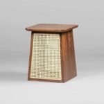 Crest Solid Wood Rattan Side Table - Image 2