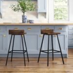 Casa Solid Wood & Metal Leg Counter Stool