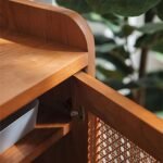 Modern Solid Wood and Rattan Shoe Cabinet - Image 7