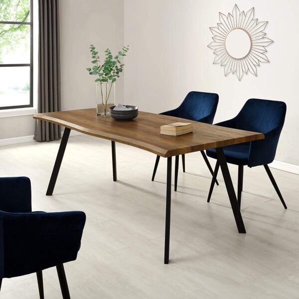 Kena Solid Wood Dining Table with Curved Edges - Image 1
