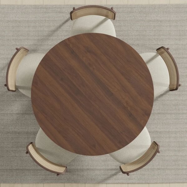 Geto Solid Wood Round 4-Seater Dining Table - Image 5