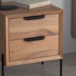 Nivo Solid Wood Metal Bedside Table - Image 4