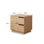 Zami Solid Wood 2-Drawer Bedside Table - Image 8