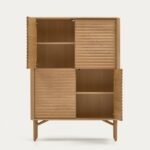 Java Solid Wood 4-Door Fluted Cabinet - Image 6