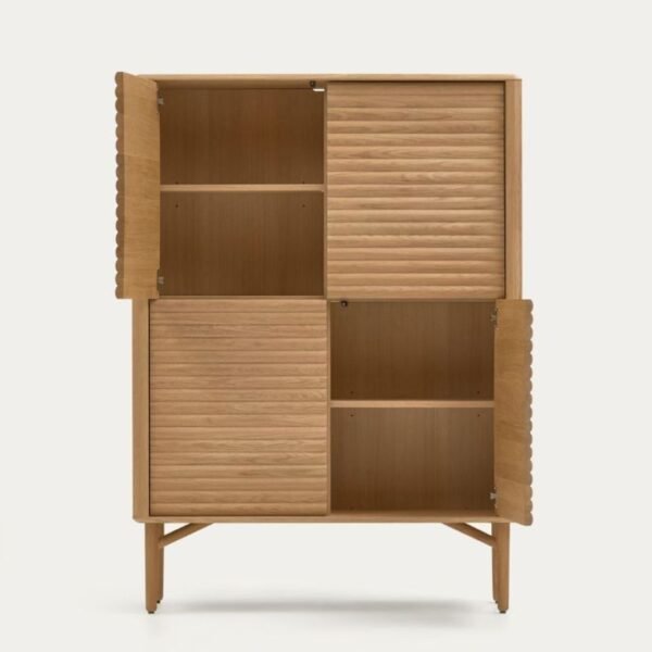 Java Solid Wood 4-Door Fluted Cabinet - Image 6