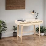 Rala Solid Wood Rattan Study Table