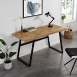 Kino Solid Wood Metal Writing Desk - Image 2