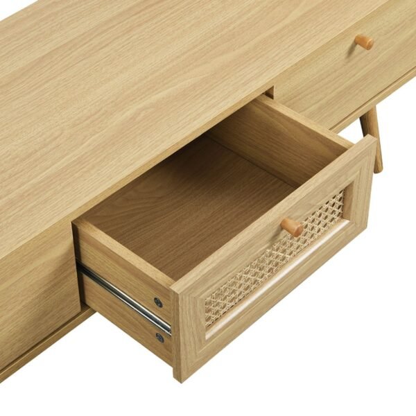 France Solid Wood Rattan 3-Drawer TV Unit - Image 5