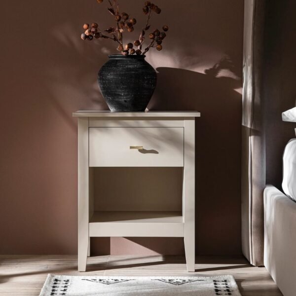 White 1-Drawer Bedside Table - Image 2