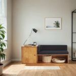 Woka Solid Wood Upholstered Shoe Bench