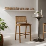 Sobo Solid Wood Rattan Bar Chair