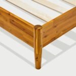 Omega Solid Wood Rattan Platform Bed with Headboard - Image 8