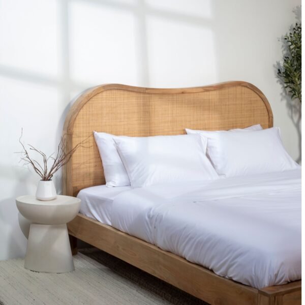 Bern Solid Wood Rattan Bed - Image 3