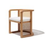 Levo Modern Cane & Solid Wood Dining Chair - Image 3