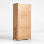 Trident Solid Wood Rattan Storage Bookcase - Image 5