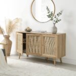 Claasic Woven Rattan 3-Door Sideboard - Image 3