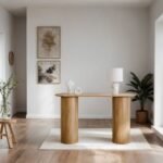 Fluted Wooden Mid Century Console Table