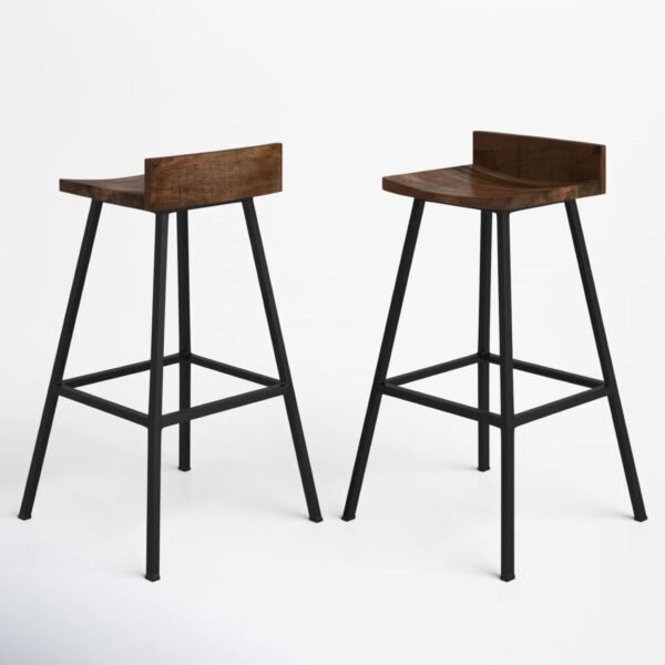 Casa Solid Wood & Metal Leg Counter Stool - Image 2